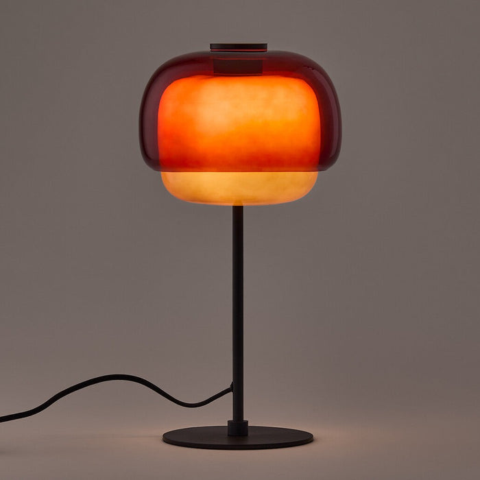 Lampe à poser Kinako rouge – mise en ambiance salon