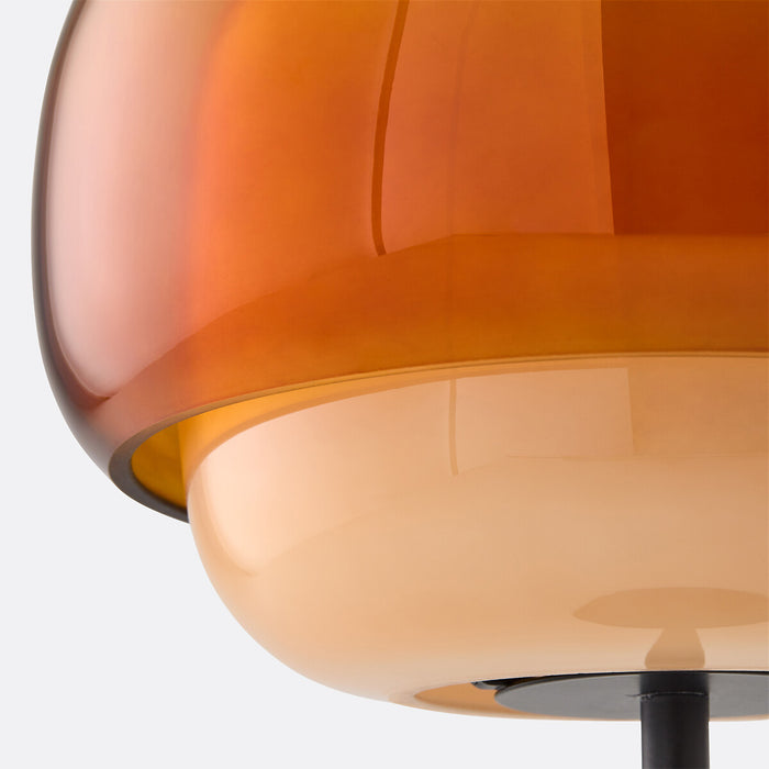 Lampe à poser Kinako orange foncé – vue de côté du pied en métal