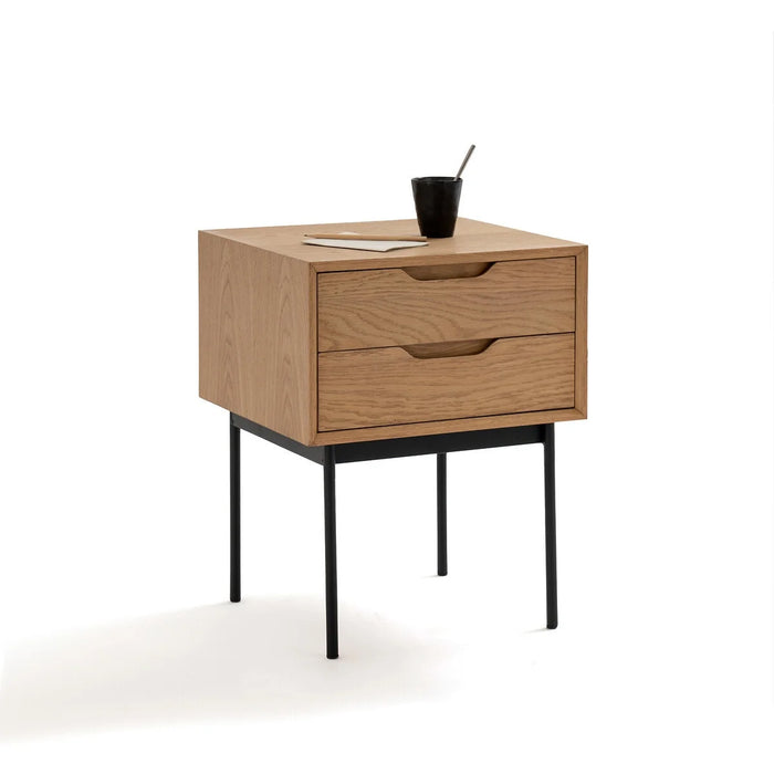 Table de chevet métal et bois Noyeto