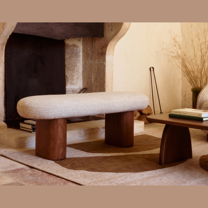 Banc Popa tweed beige - en situation salon