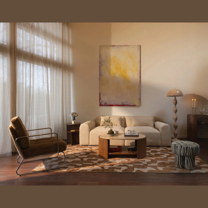Fauteuil tissu crêpé acier chromé Aurore - NV GALLERY