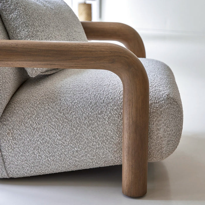 Fauteuil mindi massif tissu bouclette Nina - Tikamoon