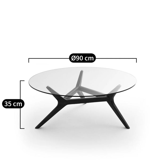 Table basse noyer et verre Maricielo - AM.PM