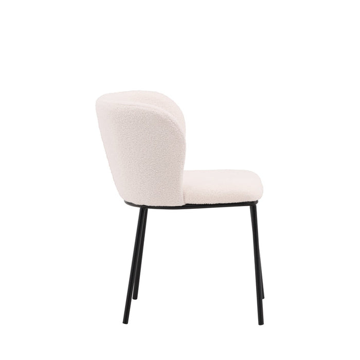 Chaise bouclette et métal Edina