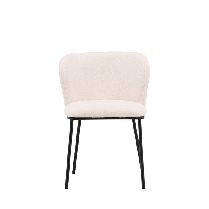 Chaise bouclette et métal Edina
