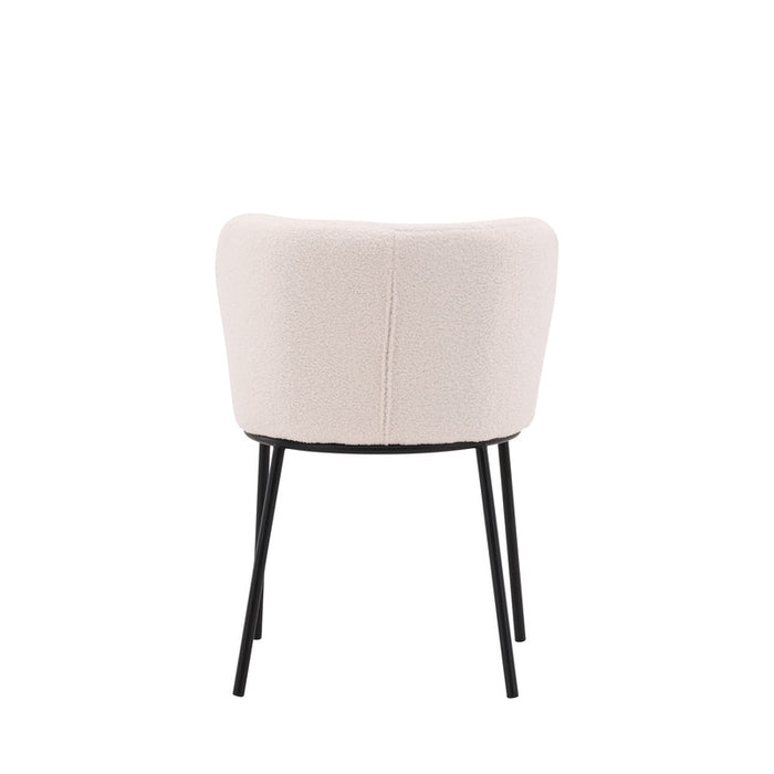 Chaise bouclette et métal Edina