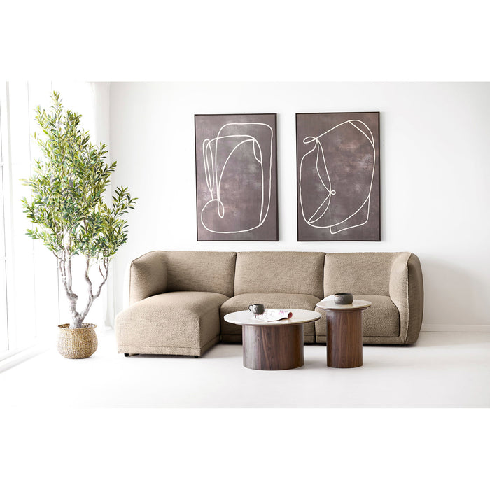 Set of 2 Delphes travertine effect coffee tables