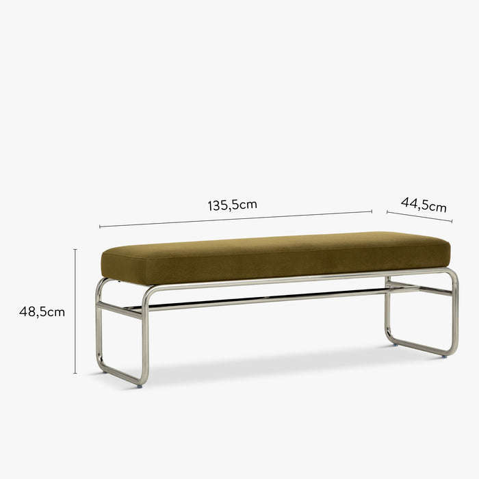 Banc velours et chrome Kyra - NV Gallery