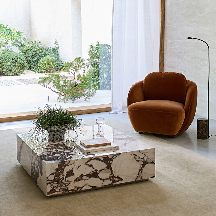 Table basse marbre bordeaux Caldera