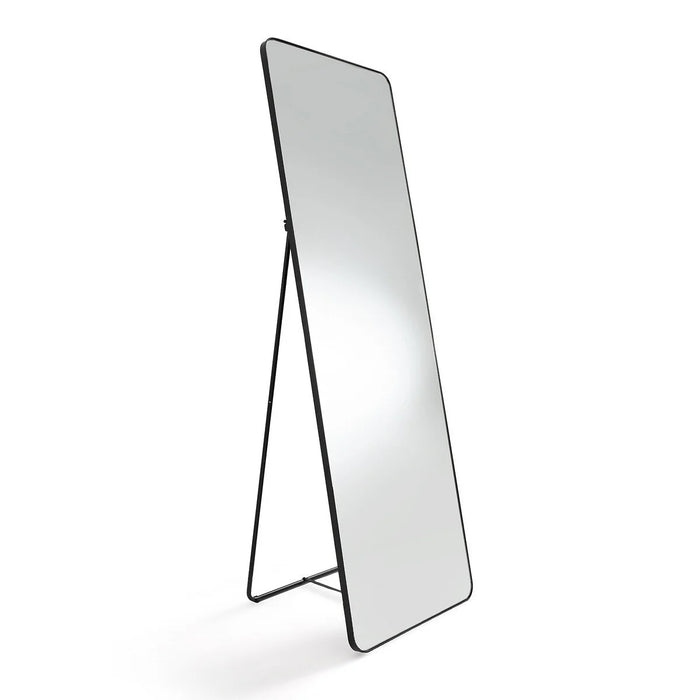 Miroir sur pied bois naturel