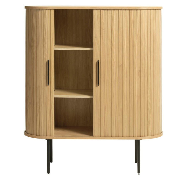 Buffet haut 2 portes bois et métal Ribe