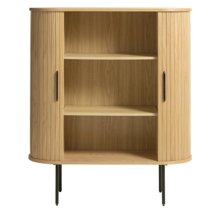 Buffet haut 2 portes bois et métal Ribe