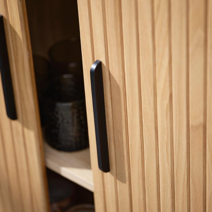 Buffet haut 2 portes bois et métal Ribe