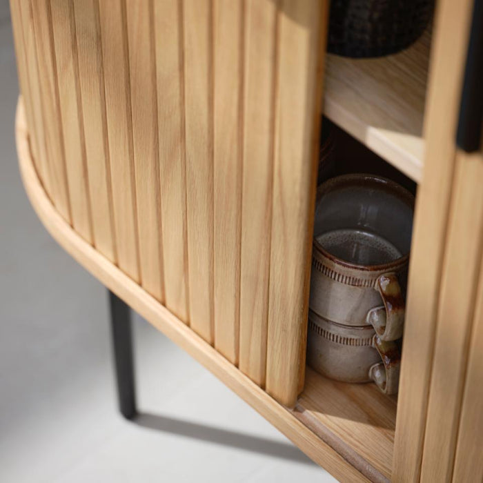 Buffet haut 2 portes bois et métal Ribe