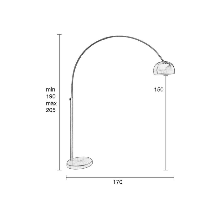 Lampadaire arc fer Bow