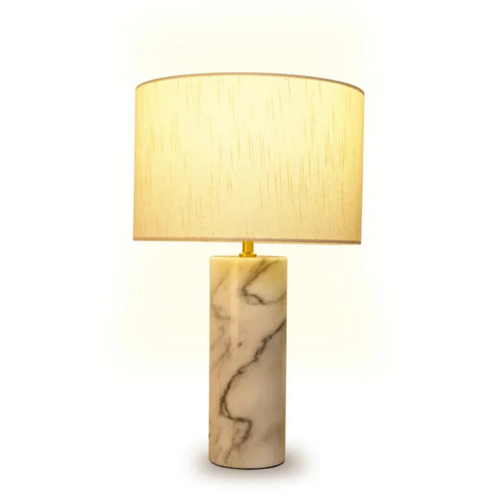 Lampe à poser marbre et lin Gaia - NV GALLERY