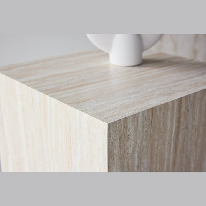 Table d'appoint effet travertin Athena