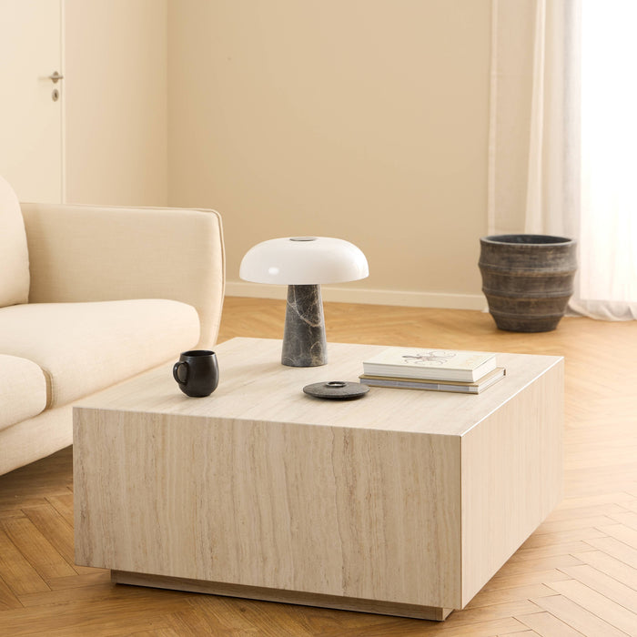 Table basse effet travertin Mina