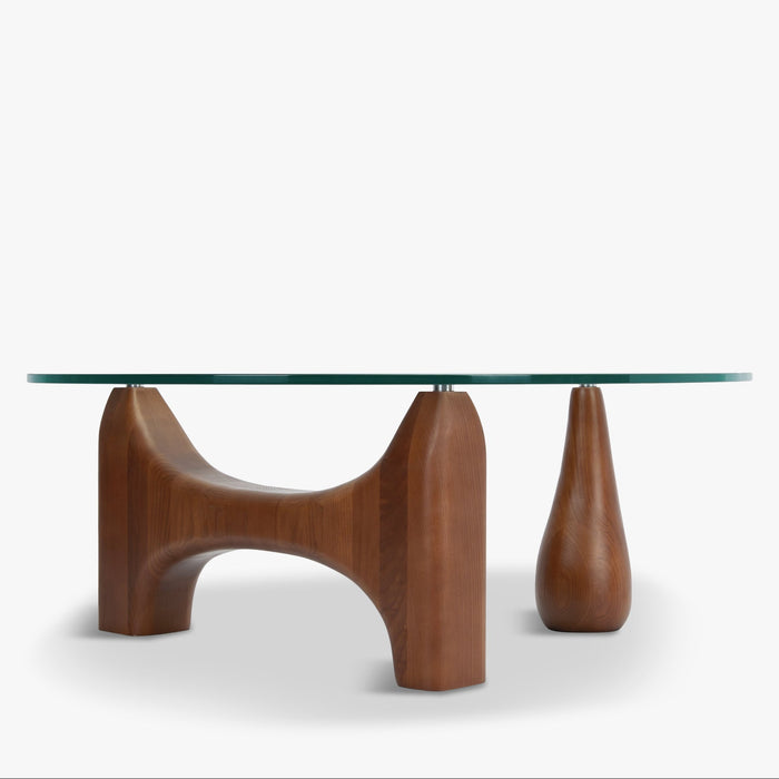 Table basse frêne et verre trempé Orwell - NV GALLERY