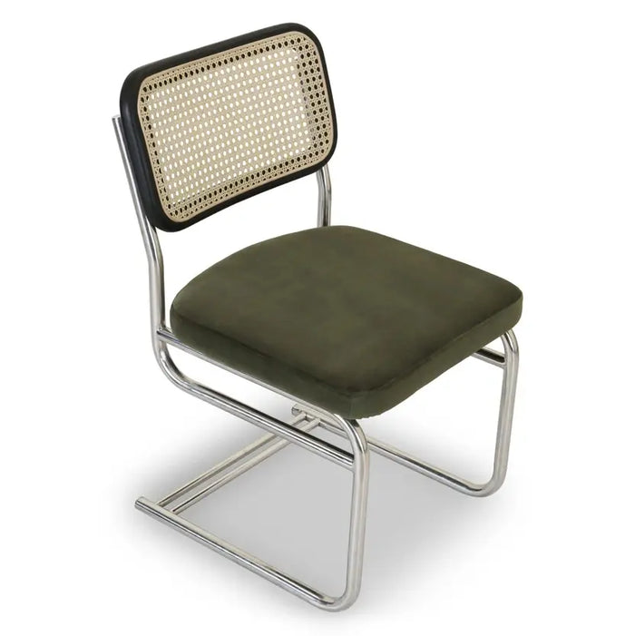 Chaise velours et acier Uberto - NV GALLERY
