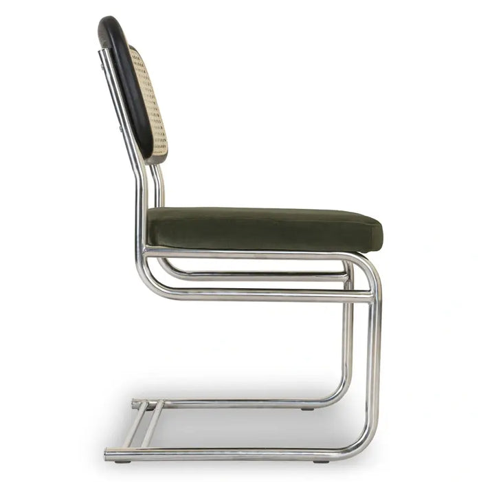 Chaise velours et acier Uberto - NV GALLERY