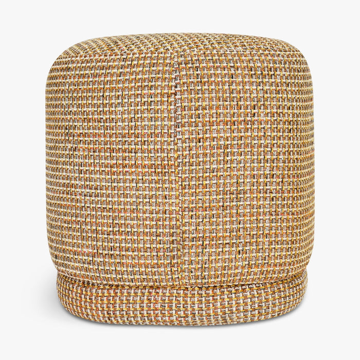 Pouf Enzo Tweed jaune miami – détail du tissu bouclé