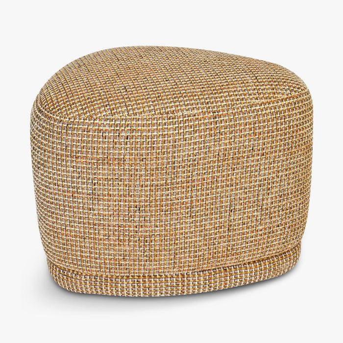 Pouf Enzo Tweed jaune miami – vue trois-quarts