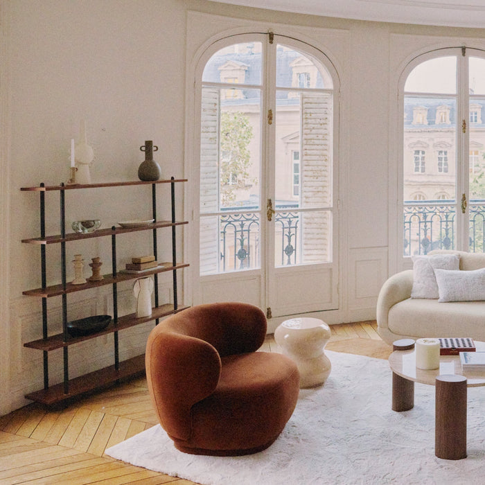 Étagère haute noyer et fer noir mat Hawking - NV GALLERY
