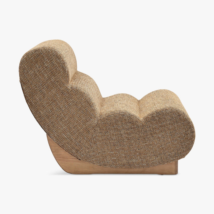 Fauteuil modulable Cozy tweed marron caramel – vue trois-quarts