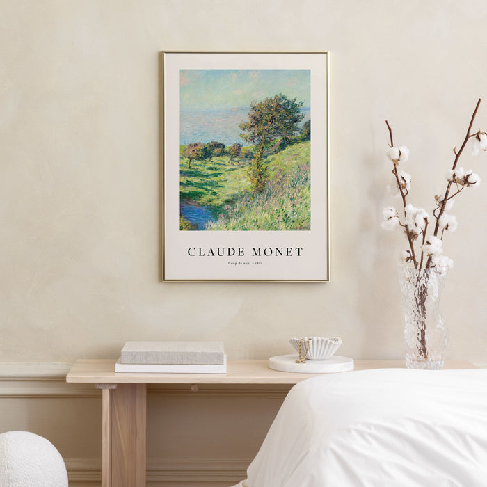 Affiche encadrée Coup de vent Monet cadre noir