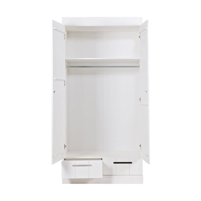 Armoire 2 portes et tiroirs pin Connect