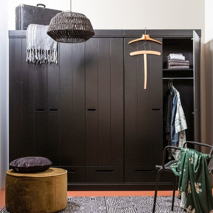 Armoire 2 portes et tiroirs pin Connect