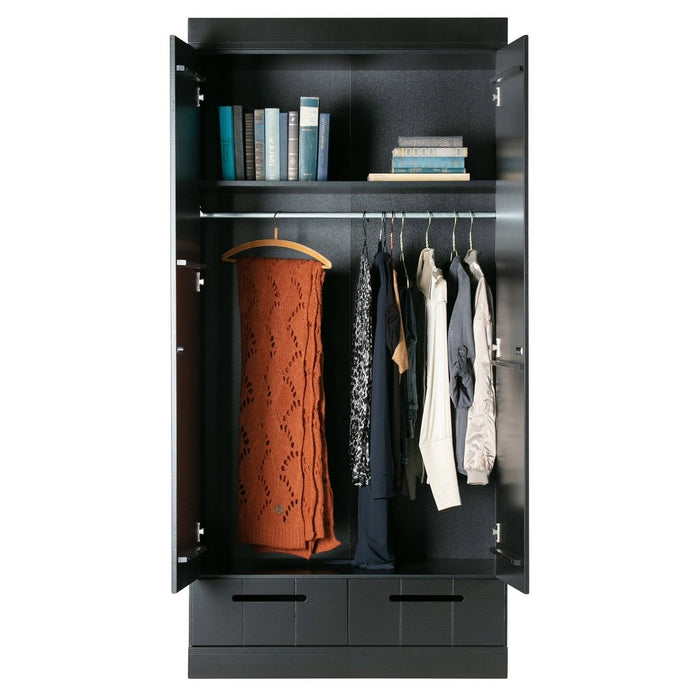 Armoire 2 portes et tiroirs pin Connect