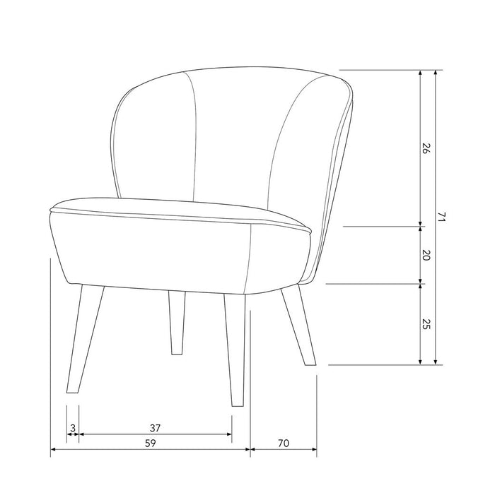 Fauteuil tissu bouclette et bois Sara