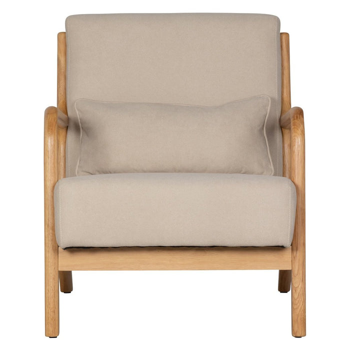 Fauteuil hévéa et tissu Mark