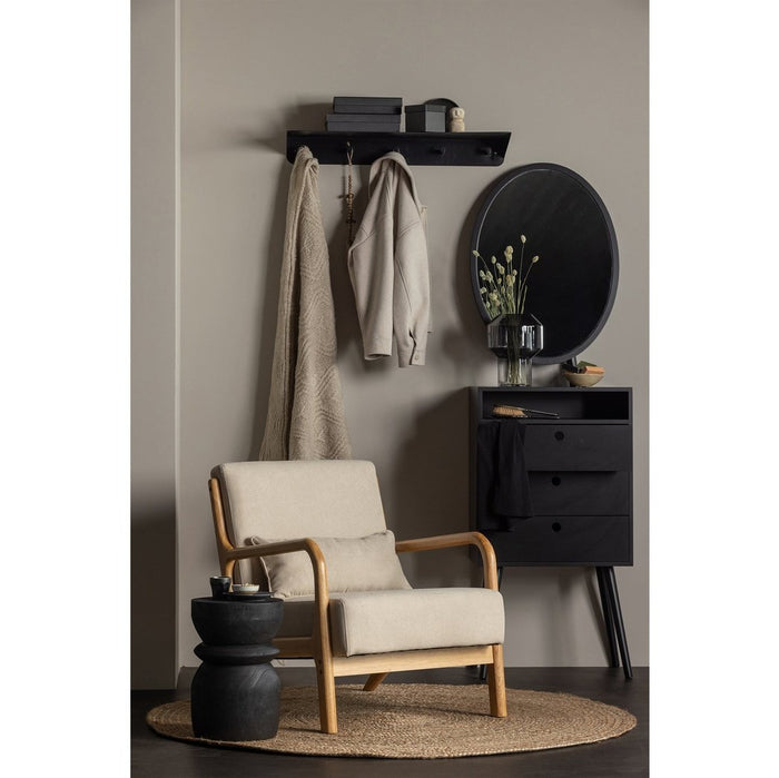 Fauteuil hévéa et tissu Mark