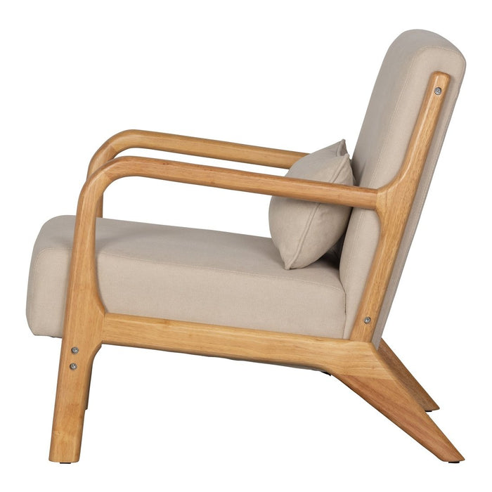 Fauteuil hévéa et tissu Mark