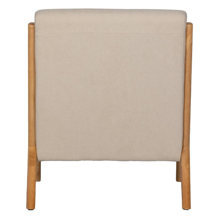 Fauteuil hévéa et tissu Mark