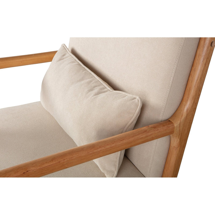 Fauteuil hévéa et tissu Mark