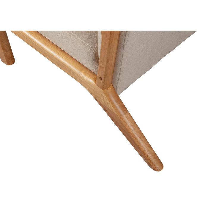 Fauteuil hévéa et tissu Mark