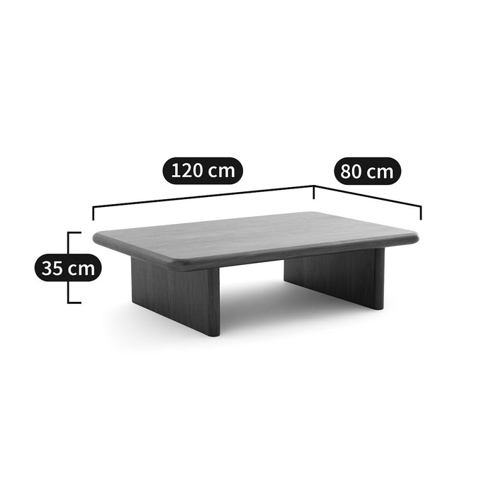 Table basse plaqué noyer Curva
