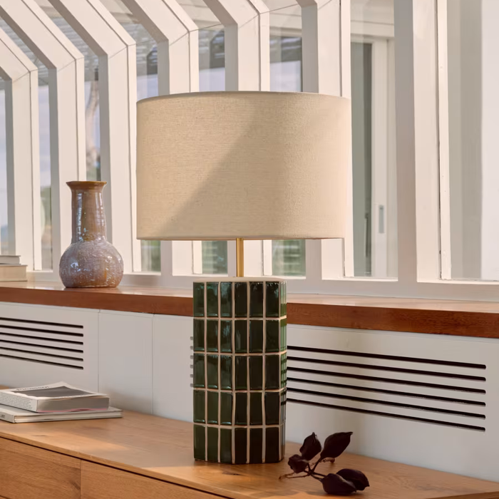 Lampe à poser céramique verte Liria