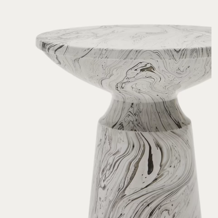 Table d'appoint métal effet marbré Kasby