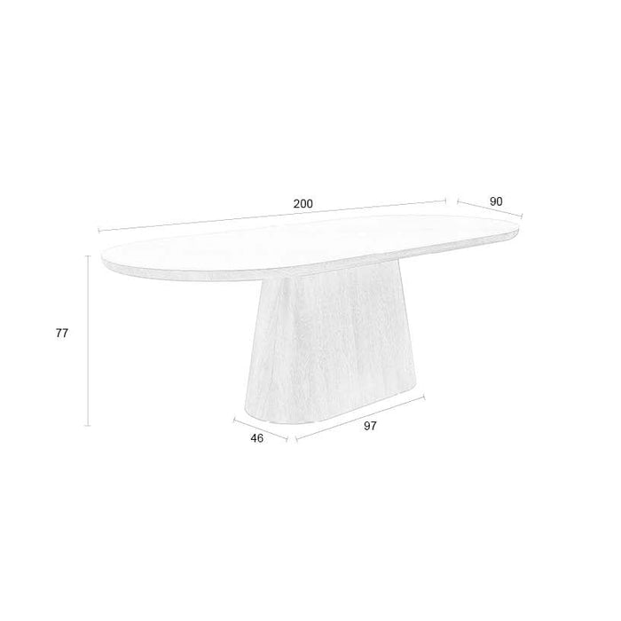 Table à manger bois et pierre Almira