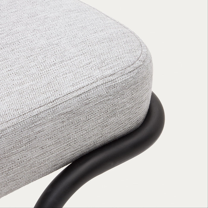 Banc Solsona gris – détail de l'assise en tissu chenille