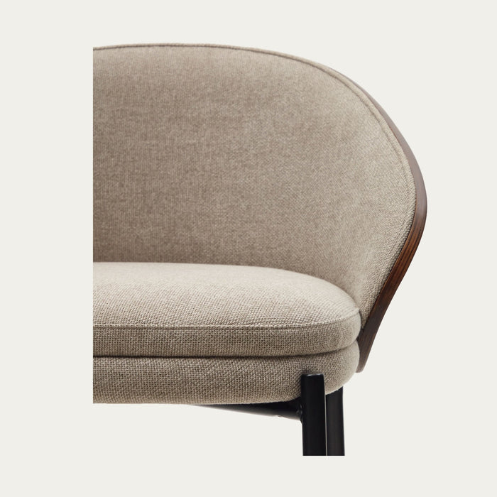 Tabouret Alella beige – détail de l'assise en chenille