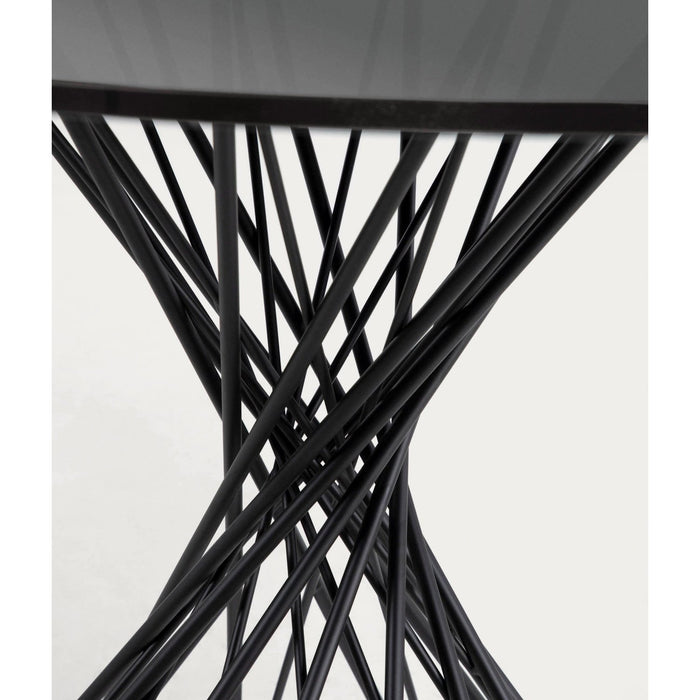 Table à manger verre et acier Juno