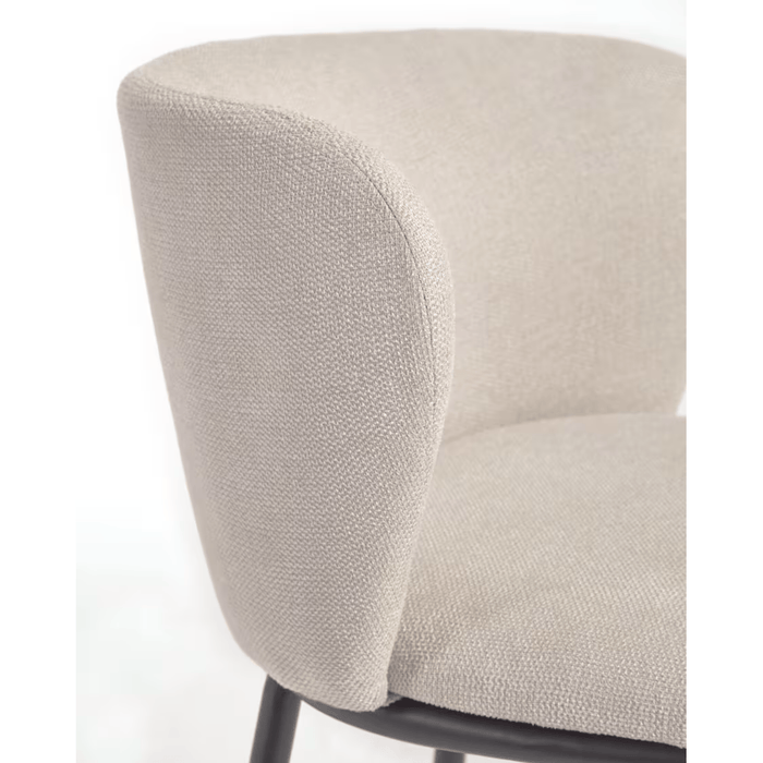 Tabouret tissu chenille et métal Avena