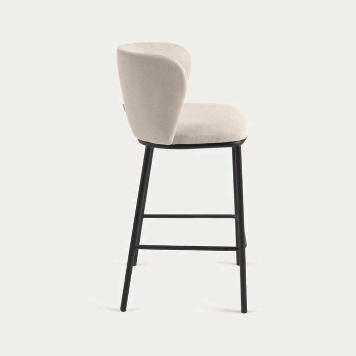 Tabouret tissu chenille et métal Avena