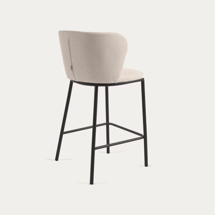 Tabouret tissu chenille et métal Avena